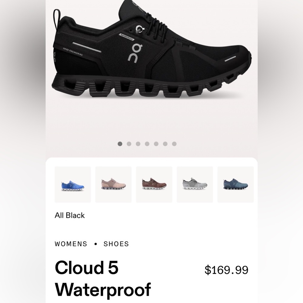 On Running Cloud 5 All Black Athletic Shoes